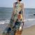 Floral Print Crew Neck Maxi Dress, Vacation Sleeveless Flared Tiered Beach Swing Dress, Women's Clothing