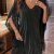 Sequined V Neck Loose Dress, Elegant Cloak Sleeve Mini Dress For Party & Banquet, Women's Clothing