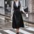Faux Leather Button Decor Dress, Stylish Plunge Neck A-line Dress, Women's Clothing