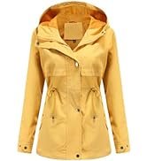 Women's Ligtweight Jackets Anorak Utility Waist Drawstring Spring Casual Coat with Pockets