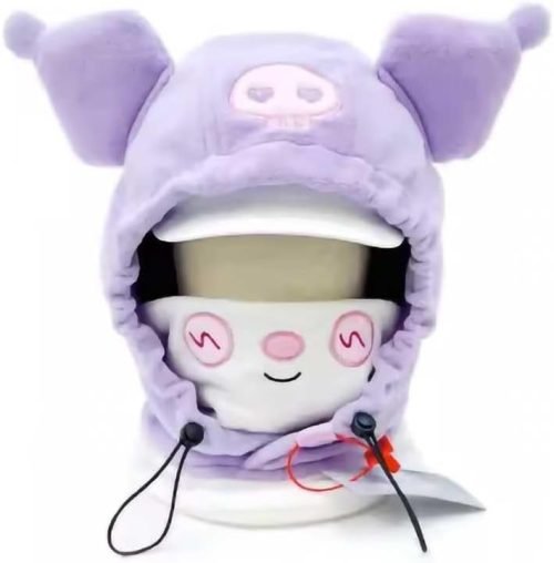 Cute Animal Ski Balaclava Plush Snowboard Face Warmer Mask Winter Snow Sports Accessories Hat Kawaii Snowboard Gear