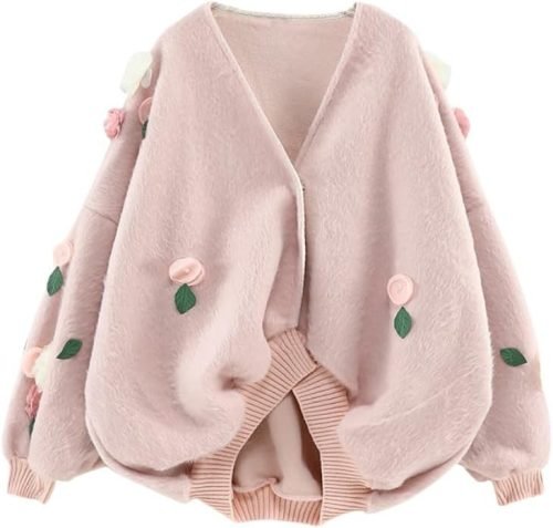 Women Autumn/Winter Vintage Romantic Korean Fashion Plush Pullovers Mori Girl Knitwears Elegant Aesthetic Sweater Thick