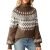 Turtleneck Batwing Sleeves Knitted Sweaters for Women Crochet Retro Baggy Soft Cozy Short Sweater