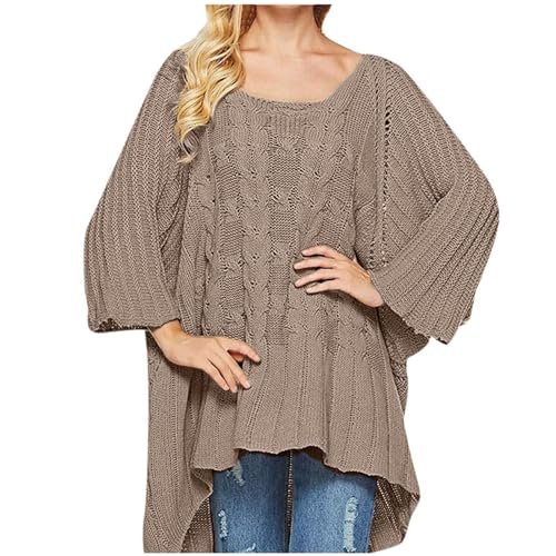 51TOcK7Cu0L Fall Sweater Women's Knitwear Crewneck Long Sleevel Shawl Cape Sweater 2023 Fashion Pullover Sweater