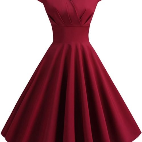 Women's Dress The Population Sexy Solid Color V-Neck Short Sleeve Dress Evening Prom Cocktail Dresses, S-2XL