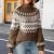 Turtleneck Batwing Sleeves Knitted Sweaters for Women Crochet Retro Baggy Soft Cozy Short Sweater