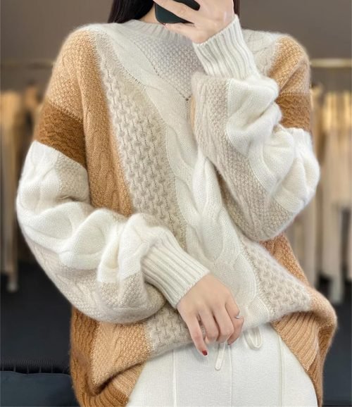 Women Winter Sweater Thick O-Neck Pullover Merino Wool Fashion Female Cashmere Knitwear Tops