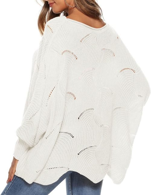 Women Batwing Sleeve Oversized Sweater Crewneck Loose Knit Jumper Casual Comfy Pullover Sweaters Fashion Knitwear