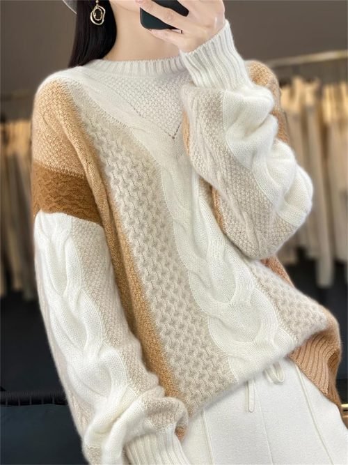 Women Winter Sweater Thick O-Neck Pullover Merino Wool Fashion Female Cashmere Knitwear Tops