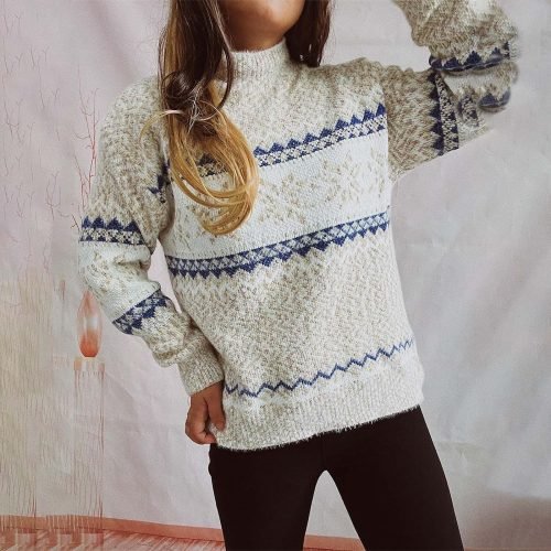 Women Knitwear Sweaters Thickened Long Sleeved Knitted Fall Winter Fashion 2023 Pullover Padded Lounge Crewneck Tops