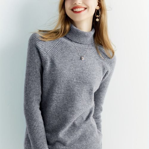 100% Merino Wool Sweater, Thermal Casual Long Sleeve Sweater For Winter & Fall, Women's Clothing