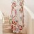Allover Print V-neck Dress, Elegant Short Sleeve A-line Dress For Spring & Summer, Women's Clothing