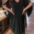 Sequined V Neck Loose Dress, Elegant Cloak Sleeve Mini Dress For Party & Banquet, Women's Clothing