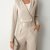 Business Casual Two-piece Set, Double-breasted Lapel Long Sleeve Blazer & Belted Wide Leg Pants Outfits, Women's Clothing