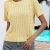 Cable Knitted Crew Neck Sweater, Casual Short Sleeve Pullover Sweater For Spring & Summer, Women's Clothing