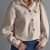Button Front Drop Shoulder Jacket, Casual Long Sleeve Jacket, Women's Clothing