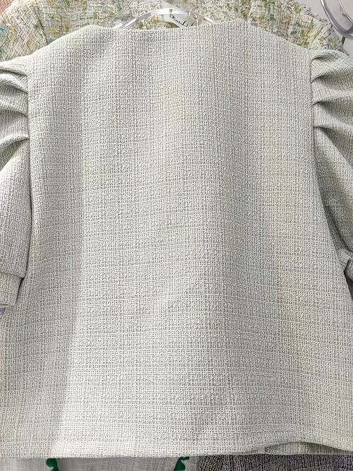 Puff Sleeve Square Neck Jacket, Elegant Button Front Jacket For Spring & Fall, Women's Clothing