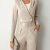 Business Casual Two-piece Set, Double-breasted Lapel Long Sleeve Blazer & Belted Wide Leg Pants Outfits, Women's Clothing