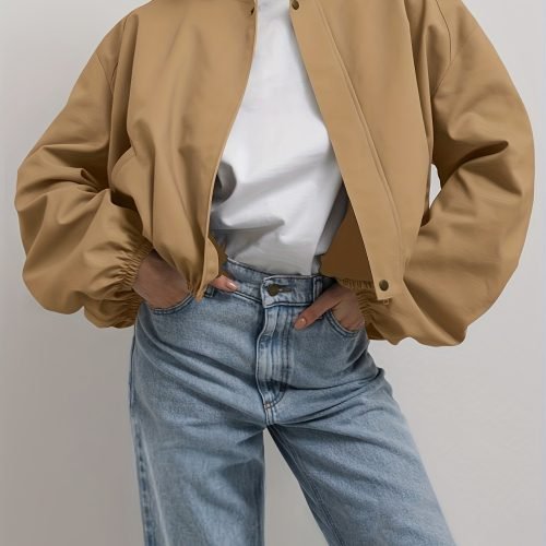 Ruched Simple Jacket, Casual Solid Open Front Long Sleeve Outerwear, Women's Clothing