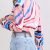 Abstract Print Cropped Jacket, Casual Lapel Long Sleeve Outerwear, Women's Clothing