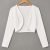 Solid Color Open Front Crop Jacket, Versatile Long Sleeve Outwear For Spring & Fall, Women's Clothing