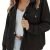 Solid Button Front Jacket, Casual Long Sleeve Zipper Versatile Outerwear, Women's Clothing