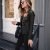 Women's Street Style Chic Coated Stretchy Plain Black Color Jacket With Zipper Pockets And Modern Fit