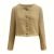 Solid Color Single Breasted Crop Jacket, Elegant Long Sleeve Outwear For Spring & Fall, Women's Clothing