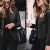 Women's Street Style Chic Coated Stretchy Plain Black Color Jacket With Zipper Pockets And Modern Fit