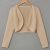 Solid Color Open Front Crop Jacket, Versatile Long Sleeve Outwear For Spring & Fall, Women's Clothing