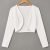Solid Color Open Front Crop Jacket, Versatile Long Sleeve Outwear For Spring & Fall, Women's Clothing