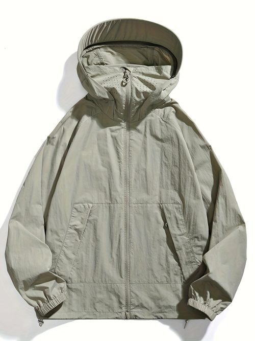 Women's Lightweight Breathable Hooded Sun Protection Jacket, Outdoor Casual Solid Color Beach Cover Up Coat