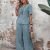 Button Decor Casual Pants Set, Short Sleeve Top & Split Hem Pants Outfits For Spring & Summer, Women's Clothing