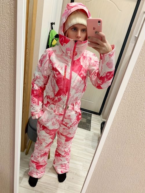 Women's Sport Waterproof Snow Jumpsuit, Winter Outdoor Sports Warm Ski Hooded Suit, Women's Activewear