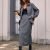 Casual Solid Slim Two-piece Skirt Set, Lapel Neck Button Front Coat & High Waist Split Back Long Length Skirt Outfits, Women's Clothing